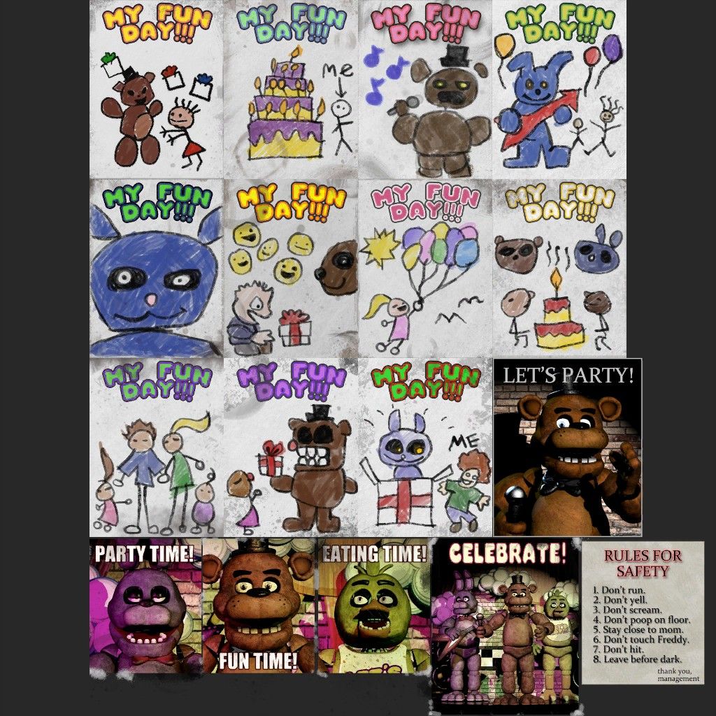 Fnaf posters in game