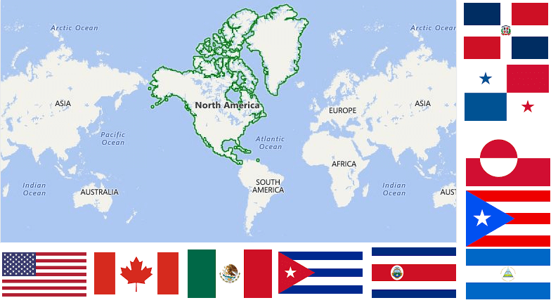Are there 23 countries in North America?